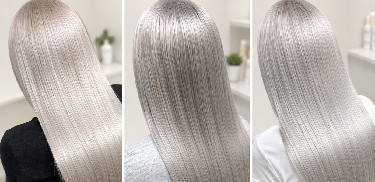ハイトーンカラーで仕上げたロングヘアのスタイル