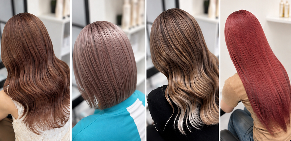 ハイトーンカラーで仕上げたロングヘアのスタイル